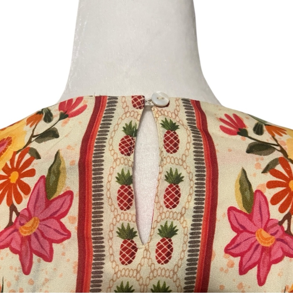 NWT Celina Moon Floral Tunic Mini Dress Large Bell Sleeve Boho Top Pockets - Picture 5 of 12